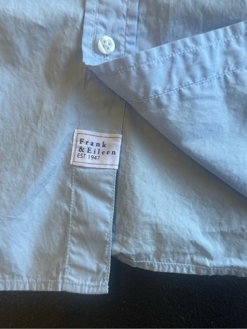 Frank & Eileen Joedy women’s Men's style light Blue Classic Button-Down Shirt - Picture 8 of 10